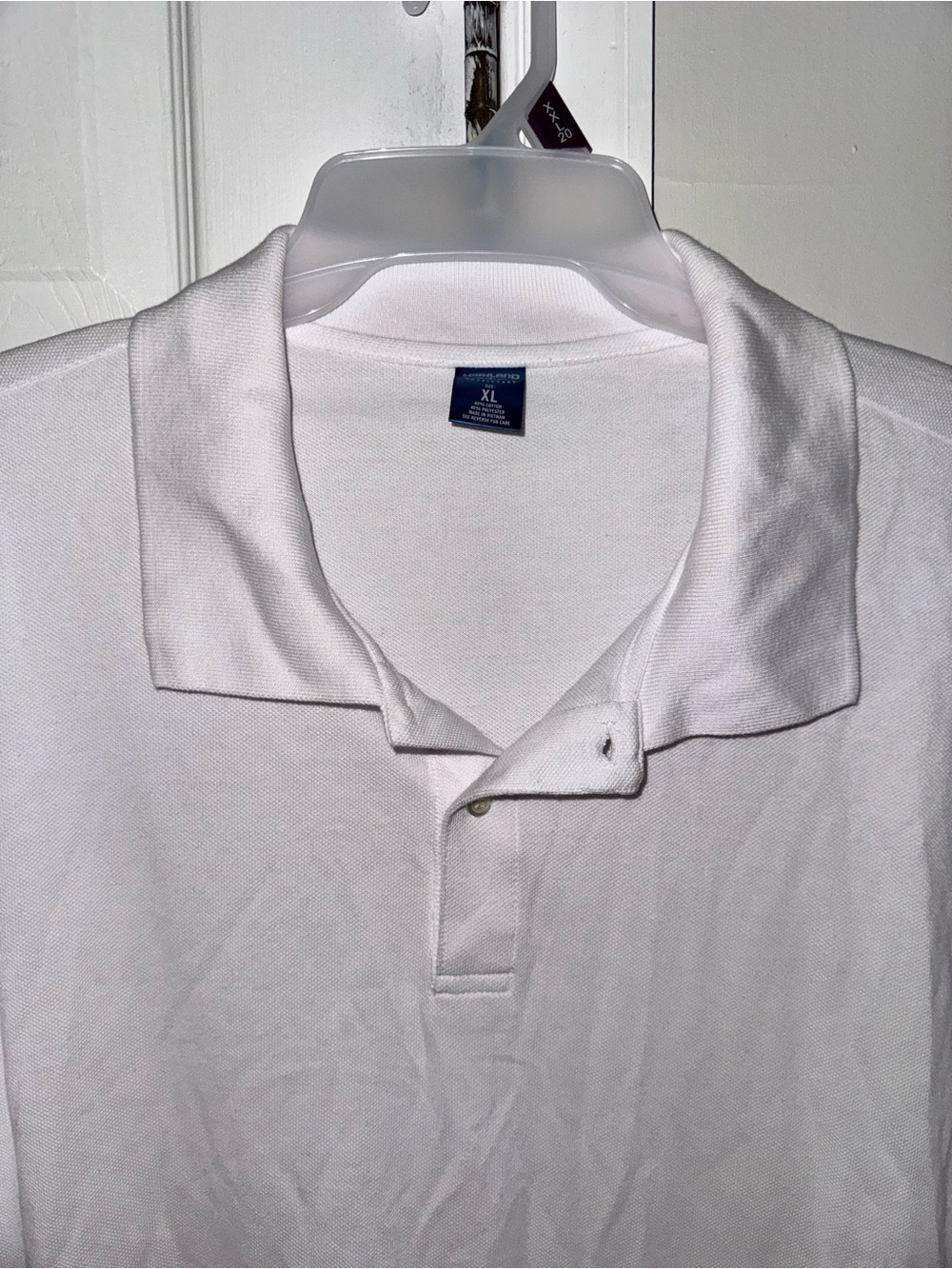 Highland Outfitters Men’s XL White Polo Shirt Short Sleeve 60/40 Cotton Blend - Picture 2 of 6